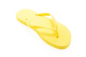 Yellow flip flops isolated on white background