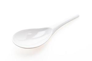 Plastic ladle spoon isolated on white background photo