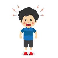 Boy with an angry pose vector