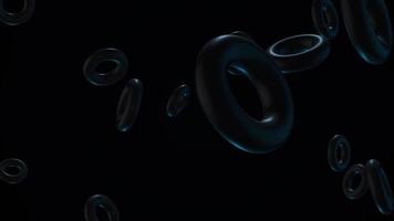 Fondo negro animado 3D de formas geométricas de toro video