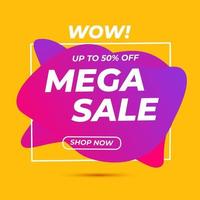 Sale banner template design. Mega sale, Special offer for web and social media marketing best price in vector