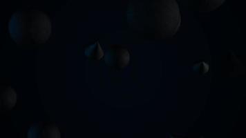 sfondo video di sfere e coni in pelle nera