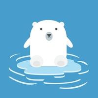 Polar bear on floating ice vector