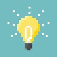 Light Bulb Pixel Concept vector