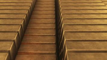 Plenty of Gold Bars Stacks 4k Video