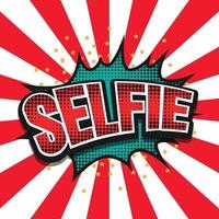 selfie comic discurso burbuja diseño retro vector