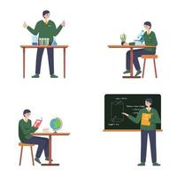 Characters of Students with School Class vector