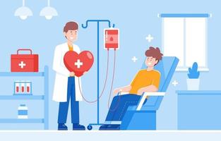Medical Officer and Volunteer Collection Blood Donation vector