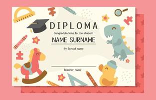 Cute and Fun School Certificate Template vector