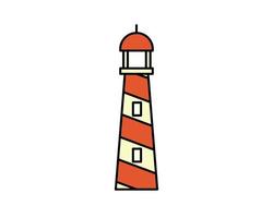 Lighthouse icon, line design. Minimalistic logo design. vector