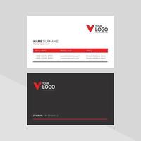 Corporate business card template with red details vector