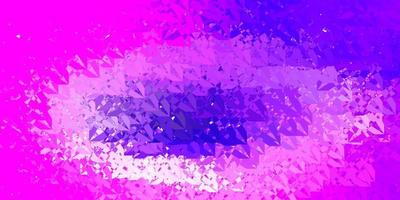 Telón de fondo de vector púrpura, rosa oscuro con triángulos, líneas.