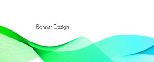 Fondo de banner de diseño de onda decorativa moderno verde abstracto vector