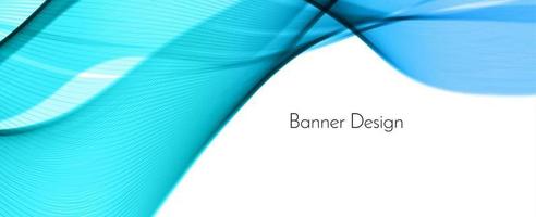 Fondo de banner de diseño de onda moderna azul abstracto vector