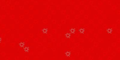 Light red vector backdrop with virus symbols.