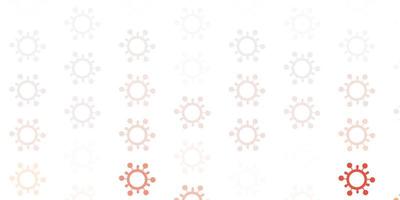 Light Red vector background with covid-19 symbols.