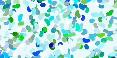 Light blue, green vector texture with memphis shapes.