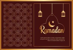 ramadan Islamic golden banner or poster design. editable background template vector