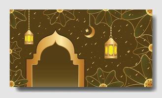 Islamic background with followers full editable template vector