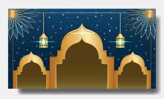 Islamic background with followers full editable template vector
