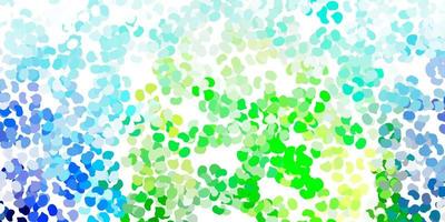 plantilla de vector azul claro, verde con formas abstractas.
