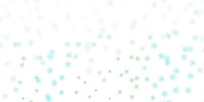 Light blue, green vector doodle template with flowers.