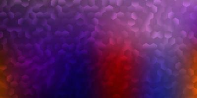 Dark blue, red vector texture with colorful hexagons.