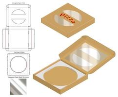 pizza box corrugated package die cut with mock up vector