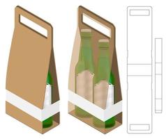 diseño de plantilla troquelada de embalaje de caja. Maqueta 3d vector