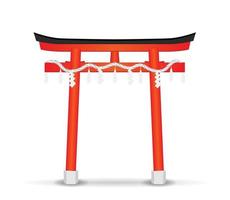 japan style temple gate on a white background vector