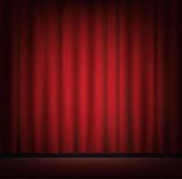 stage with red curtain backgrond vector