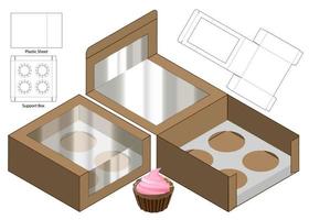 diseño de plantilla troquelada de embalaje de caja. Maqueta 3d vector