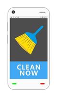 smartphone with cleaning application vector