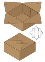 Box packaging die cut template design. 3d mock-up vector