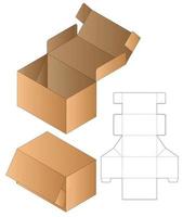 Box packaging die cut template design. 3d mock-up vector