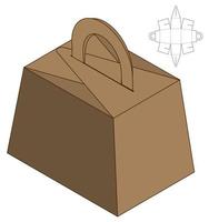 Box packaging die cut template design. 3d mock-up vector