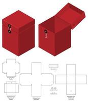 Diseño de plantilla troquelada de embalaje webbox. Maqueta 3d vector