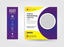 Creative business marketing social media post template vector