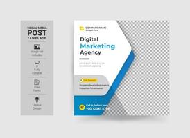 Editable Business Corporate Social media post Design template. Creative and modern web ads banner, square banner, promotional social ads design. vector