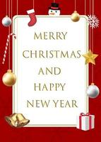 merry christmas and happy new year with decorative vector