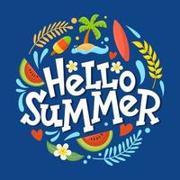 Hello Summer Background Concept vector