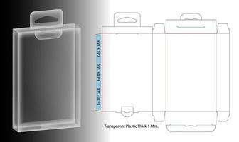 diseño de plantilla troquelada de embalaje de caja. Maqueta 3d vector