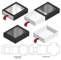 diseño de plantilla troquelada de embalaje de caja. Maqueta 3d vector