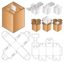 Diseño de plantilla troquelada de embalaje webbox. Maqueta 3d vector