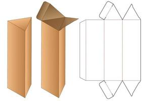 Diseño de plantilla troquelada de embalaje de caja de bloqueo automático. Maqueta 3d vector