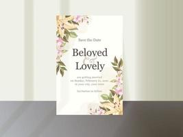 Wedding Invitation Card Floral Template vector