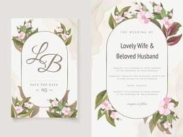 Wedding Invitation Card Floral Template vector