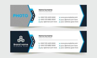 Email signature template with information for corporate business . vector