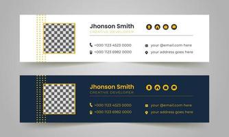 Modern corporate mail business email signature vector templates.
