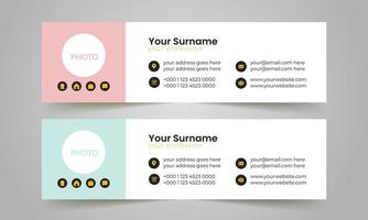 latest modern email signature template design. vector